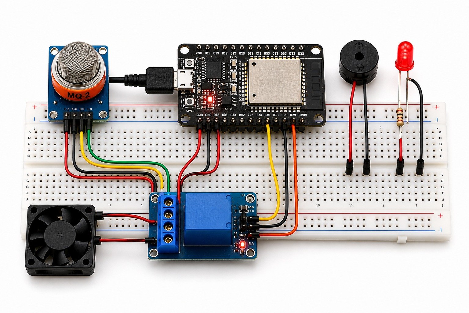Smart Gas Leakage Detection and Automatic Safety System Using ESP32