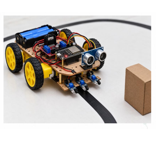 Autonomous Line Following Robot with Obstacle Avoidance Using ESP32